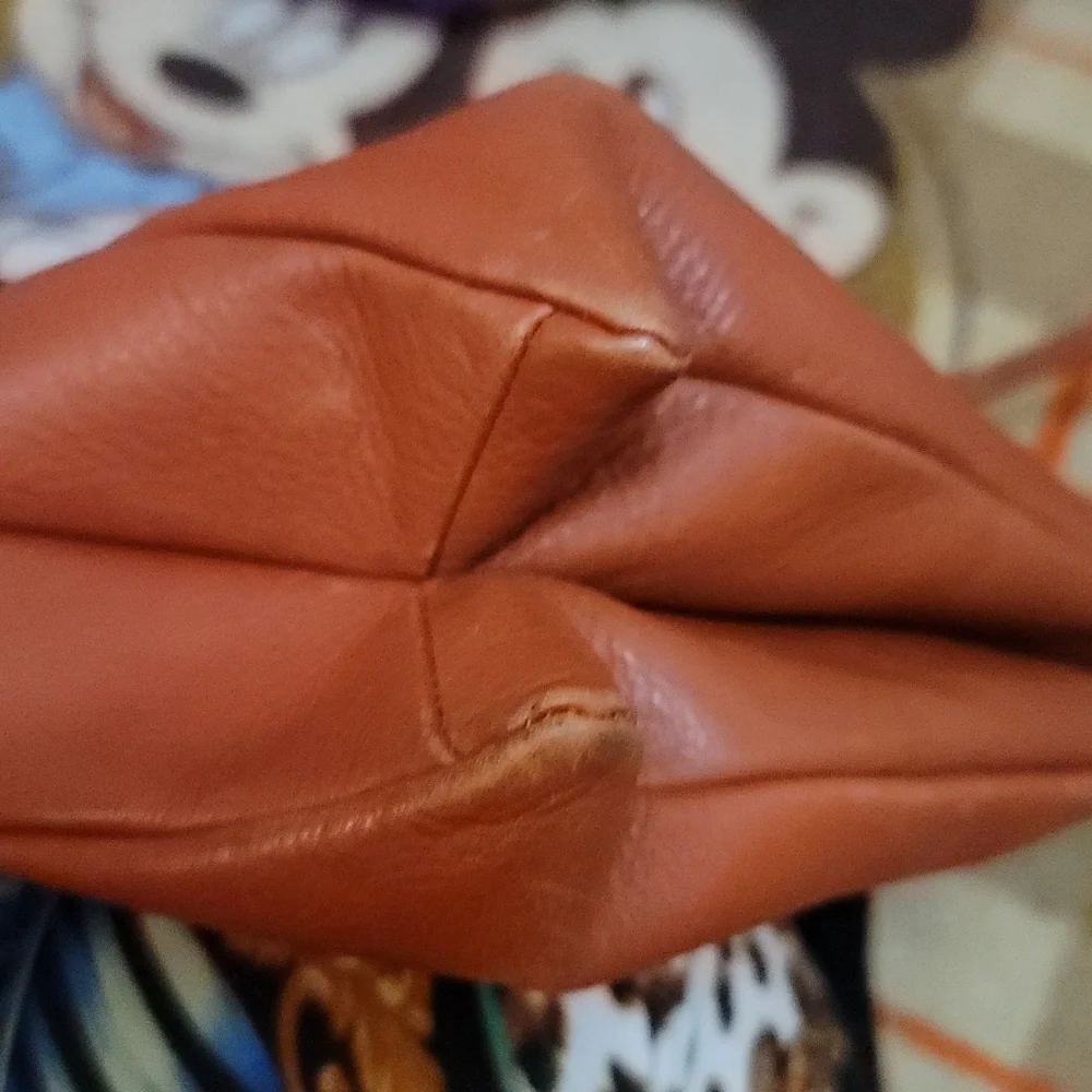 Emporio vintage boho shoulder bag brown leather ties logo